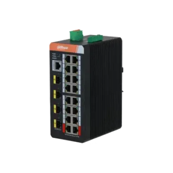 Switch Industrial Dahua 20P com 16P POE Gigabit 4SFP 1Uplink