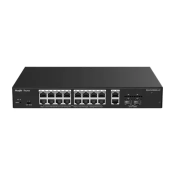SWITCH PoE+ REYEE RG-ES220GS-LP 16P DOWNLINK + 4P UPLINK (2SFP FIBRA) 130W GIGABIT