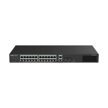 SWITCH PoE+ REYEE RG-ES228GS-P 24P DOWNLINK + 4P UPLINK (2SFP FIBRA) 370W GIGABIT