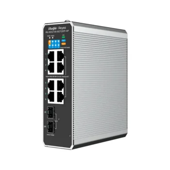 SWITCH INDUSTRIAL PoE+ REYEE 8P DOWNLINK + 2P UPLINK SFP 228W GIGABIT L2 FAST RING