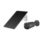 Kit Solar composto por Câmara IP Bullet de 8MP Wifi com Bateria e Painel Solar