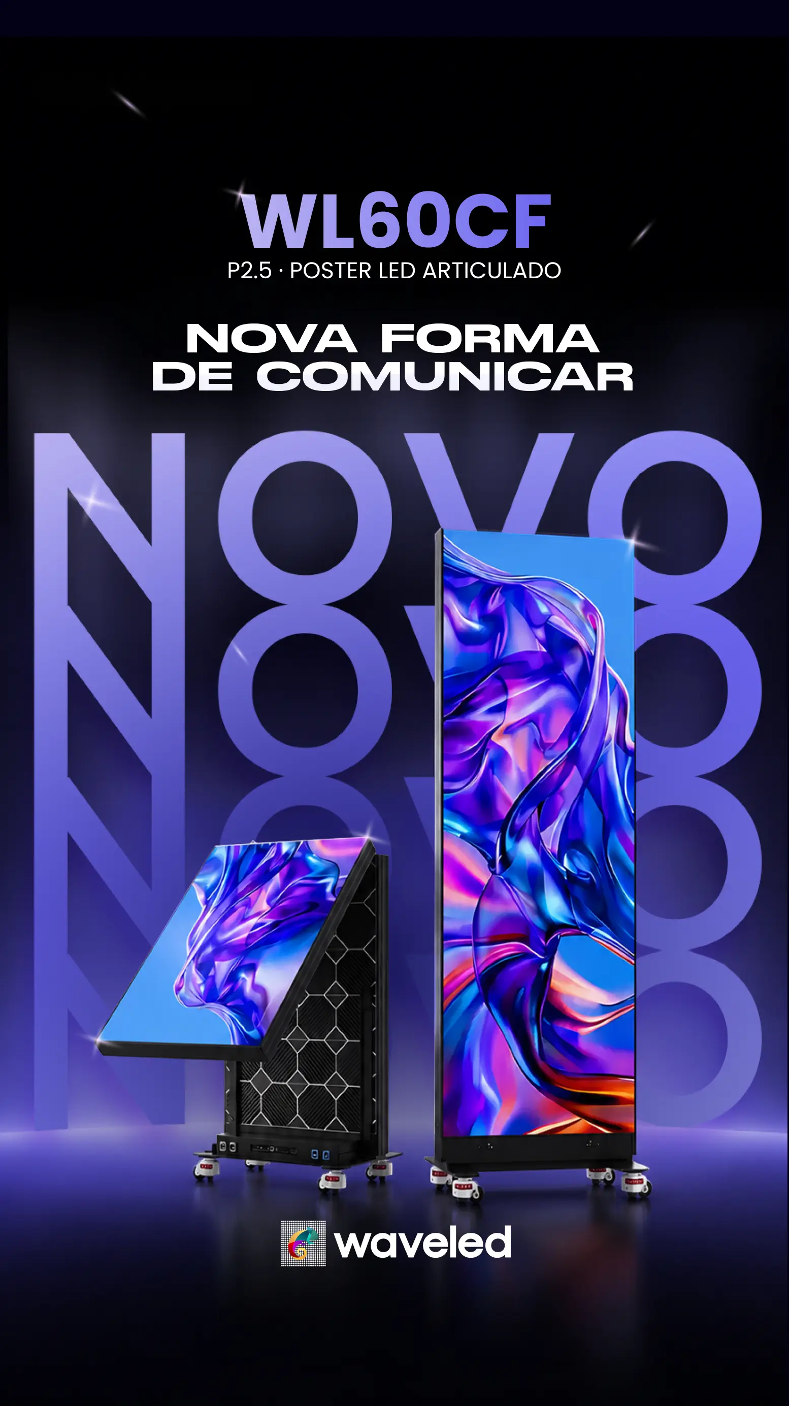 WL60CF - Poster LED - Display Led - articulado - movel