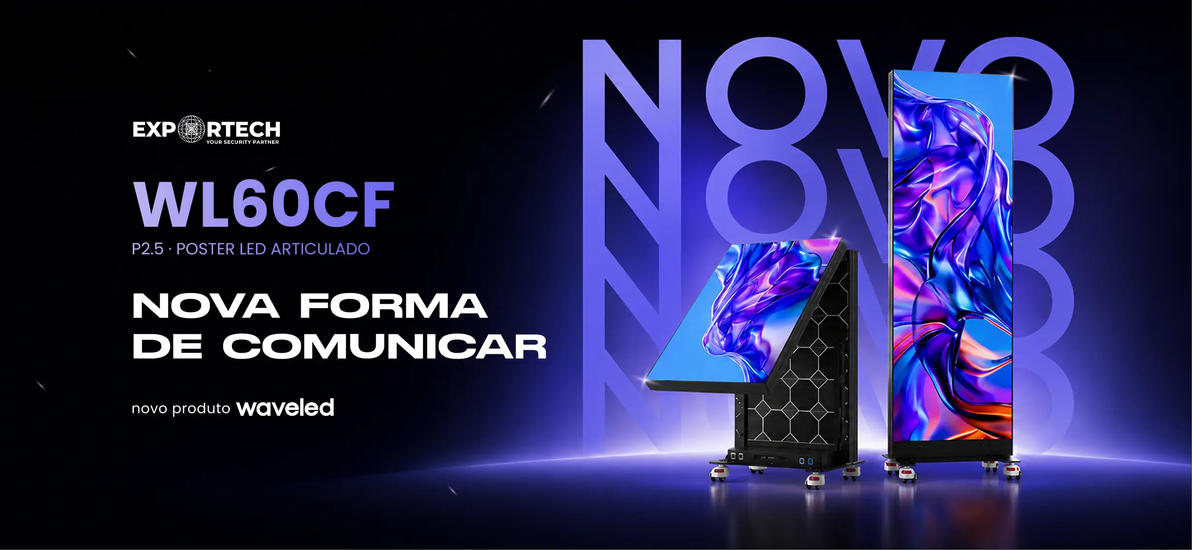 WL60CF - Poster LED - Display Led - articulado - movel