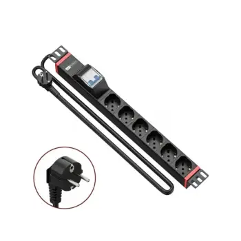 Regua PDU 6 Tomadas Schuko C/ Disjuntor Magnetotermico, Cabo 1,8 Mts.